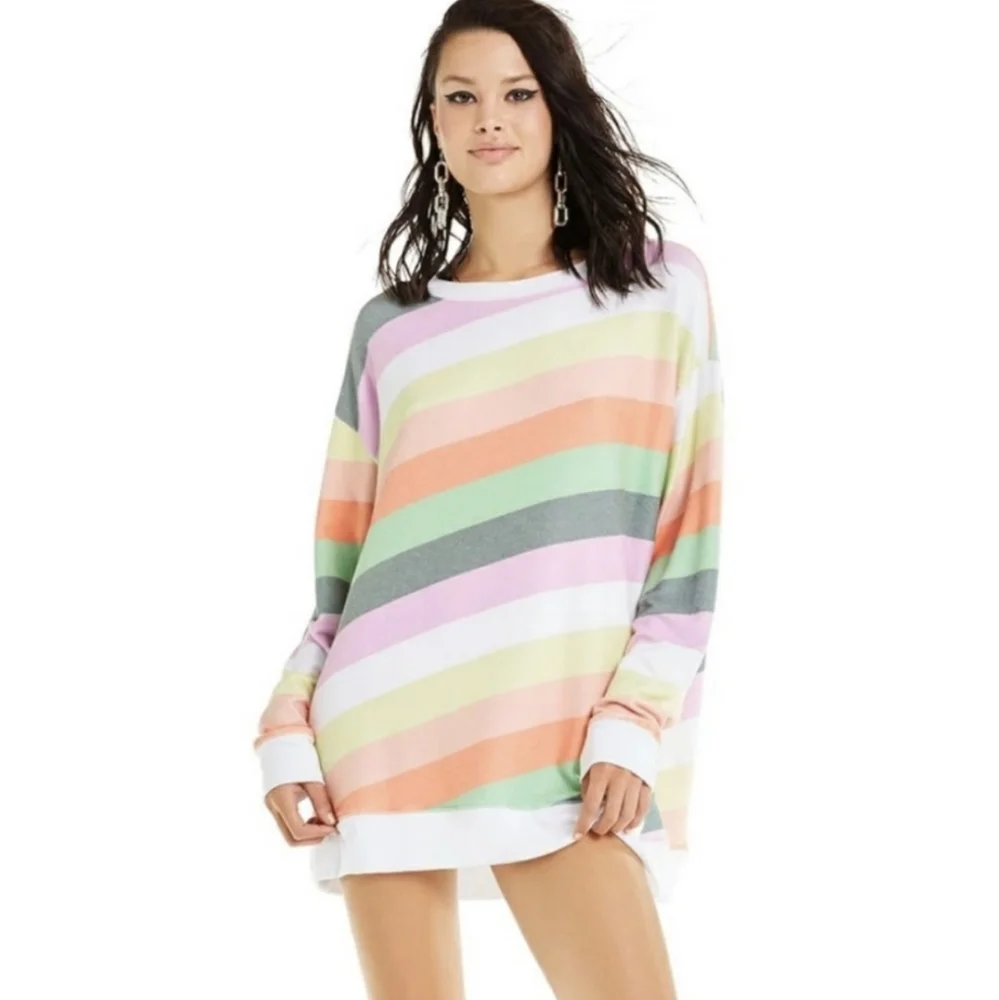 WILDFOX Rainbow Sorbet Roadtrip Sweatshirt Oversized